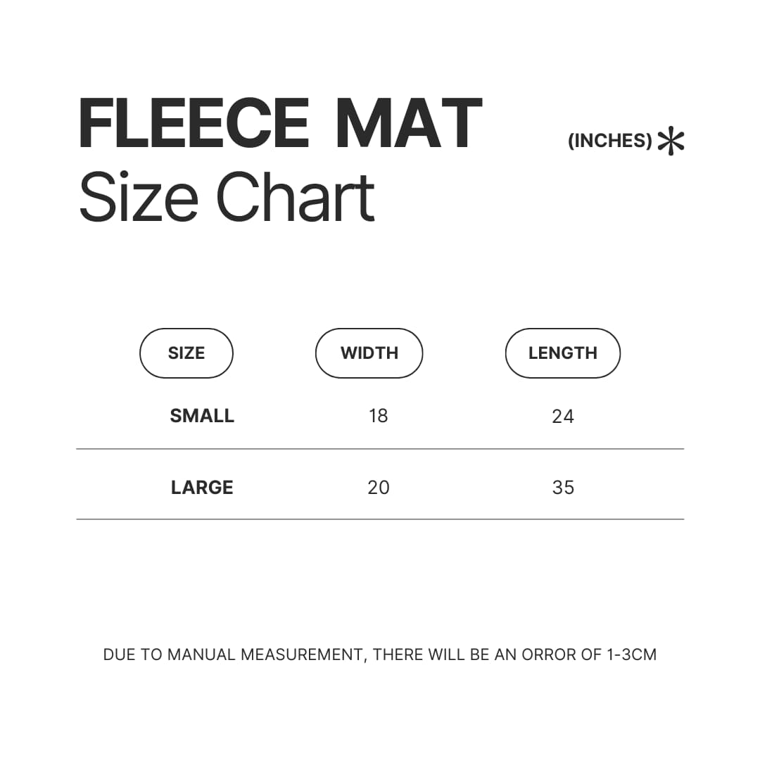 Fleece Mat Size Chart - Wings Of Fire Store
