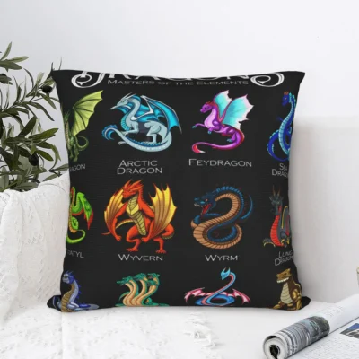 Pillow Cover Wing of fire all dragon Custom DIY Cushion Cover Vintage Pillow