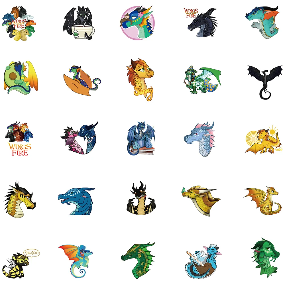 50pcs Cartoon Wings of Fire Stickers - Image 6