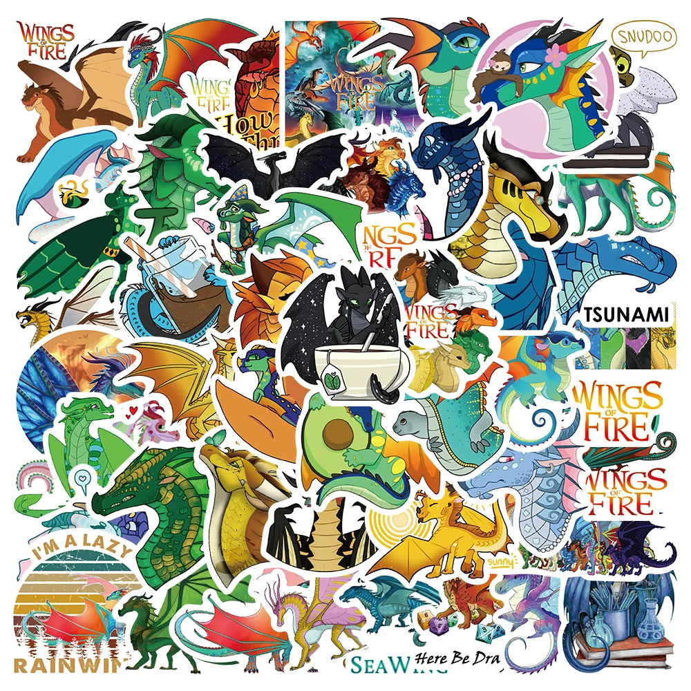 50pcs Cartoon Wings of Fire Stickers - Image 2