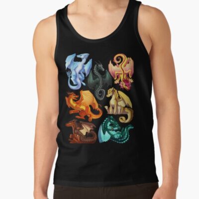 Alternative view of Wings Of Fire Jade Winglet Dragonets Moonwatcher Winter Qibli Peril Turtle Umber Kinkajou Tank Top
