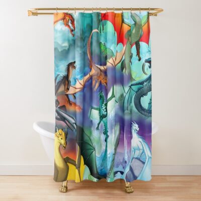 Wing Of Fire All Dragon Pattern Background Shower Curtain