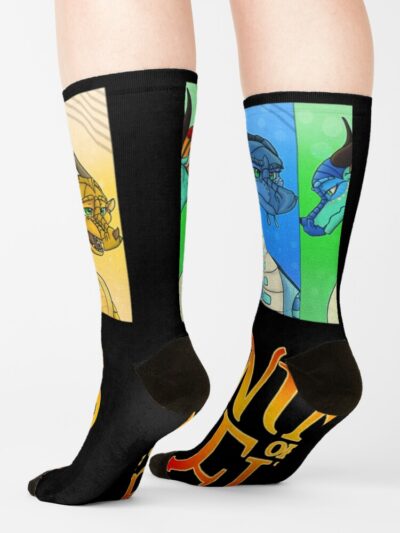 Alternative view of Four Wings Of Dragons Fire Beautiful Art Classic Socks