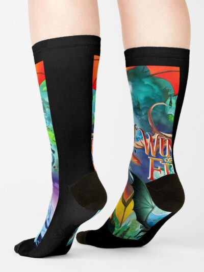 Alternative view of Wings Of Fire Dragon Beautiful Art Socks