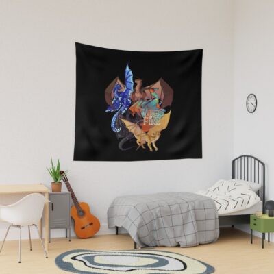 Many Wings Of Fire Dragon Beautiful Art Tapestry